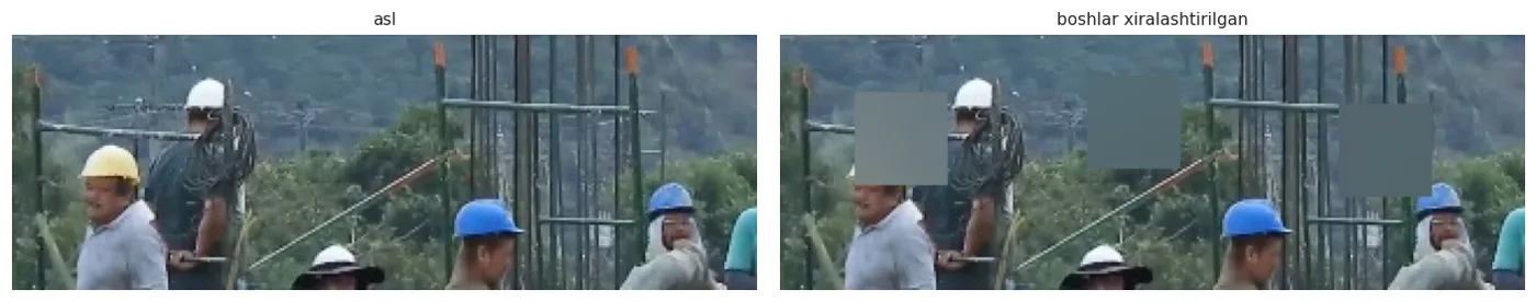 GaussianBlur ning sigma si katta bo'lsa, qaytarib tiklab bo'lmaydi. Pikselli (mozaikali) usul esa tiklanishi mumkin.